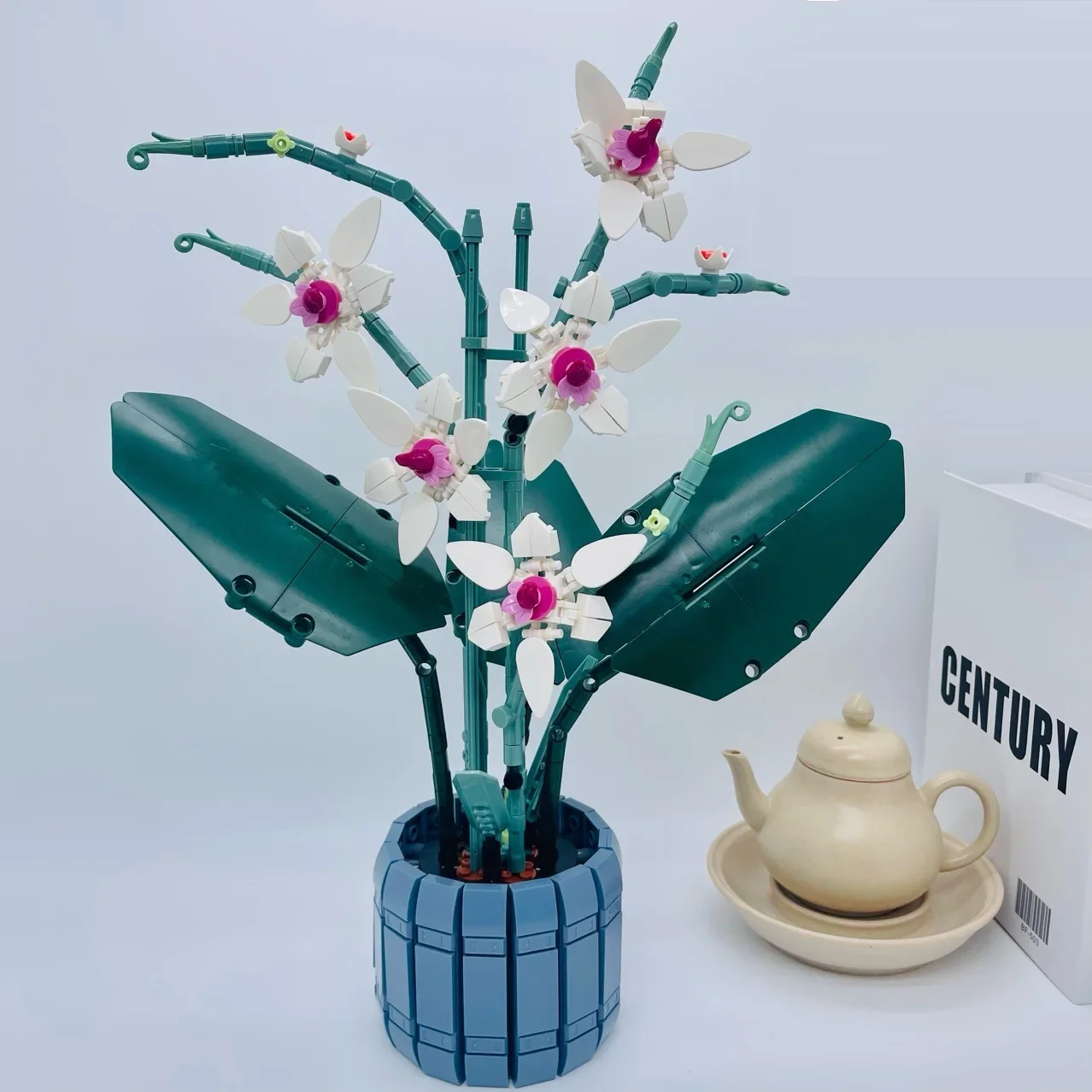 Creativity Bouquet Flower Model Building Blocks Cymbidium Faberi Bonsai Potted Plant Bricks Ideas Toy Gift for Kids Boys Girls
