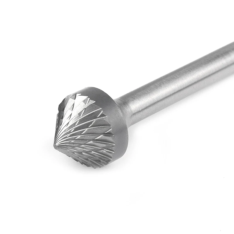 90 degree Conical Alloy Hard Metal Grinding Head Wood Carving Tungsten Steel Rotary Boring Cutter K-type File Boring Tool