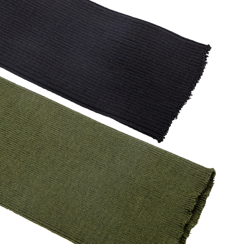 Custom Flame Retardant Rib Knit Fabric Seamless Collar Cuffs Flat Aramid 3A Knit 2+2 Spandex Rib Cuff for Woven Garment Cuffs