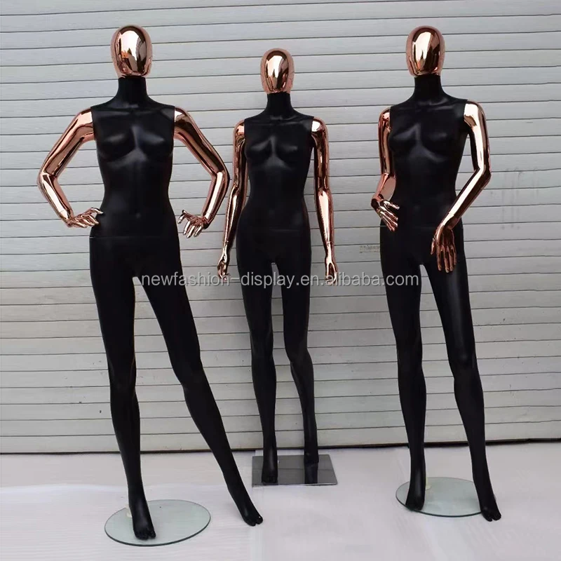Wholesale Price Women Dress Form Whole Mannequins Display Clothing Plastic Black Chrome Rose Gold Female Mannequins Full Body