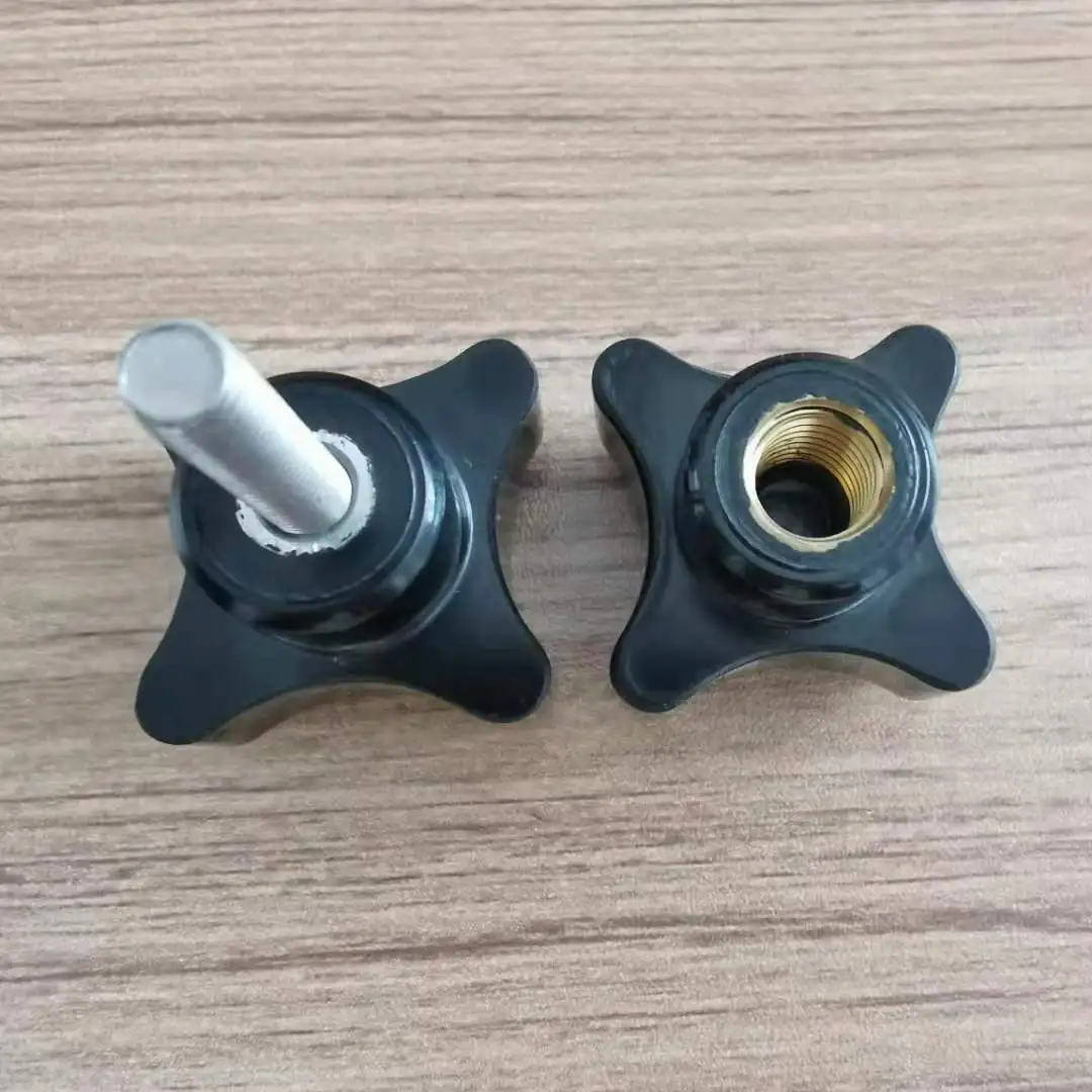 BT 100205 High Quality Luxury Modern M8 Female Black Plastic Cross Handle Knob
