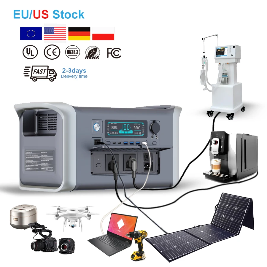 Best Price 320000mAh Solar Lithium Battery 1800W Fast Charging Portable Power Station Home Energy Storage System