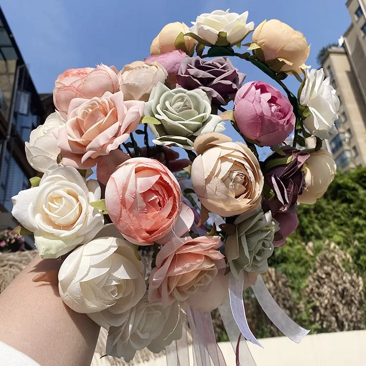 Floral Hairband Wedding Hairband  Headpieces Bridal Flower Headband Crown