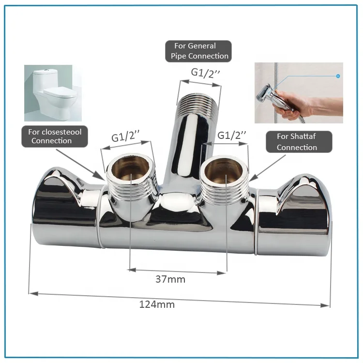 Double function outlet and 2 handles switch toilet faucet bathroom  Angle valve BJ34001