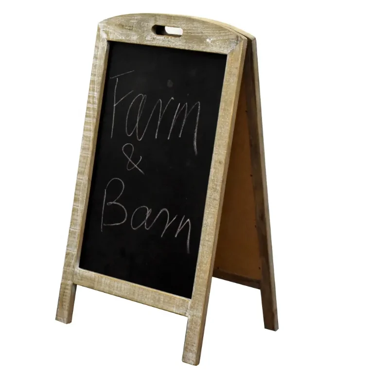 Vintage Free Standing Folding Wooden Frame Rustic Blackboard for Restaurant Use Sale on Wooden Chalkboard