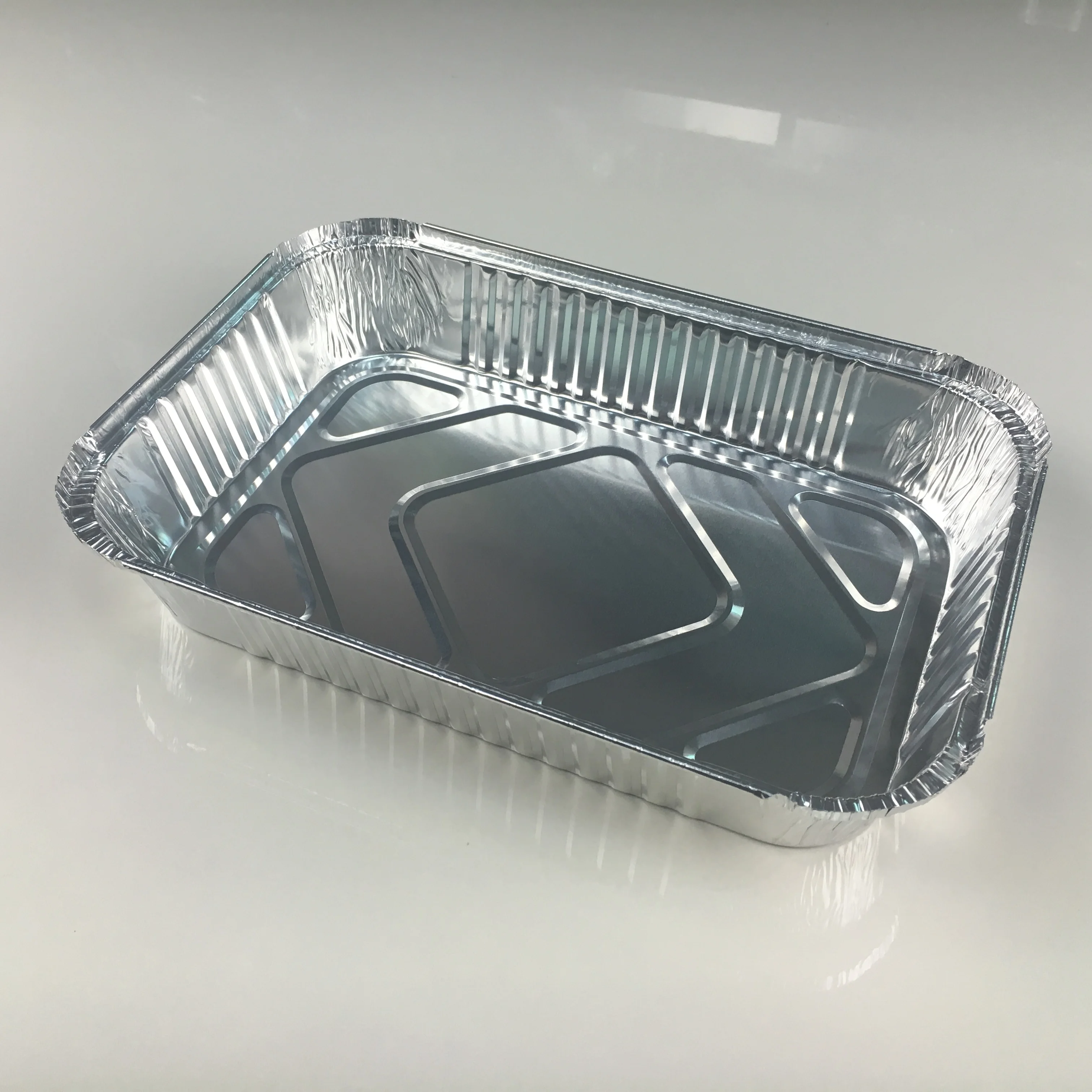Disposable 230ml PET Plastic Rectangle Tray with Paper Lid Aluminum Foil Container for Baking BBQ Takeaway Rectangular Shape