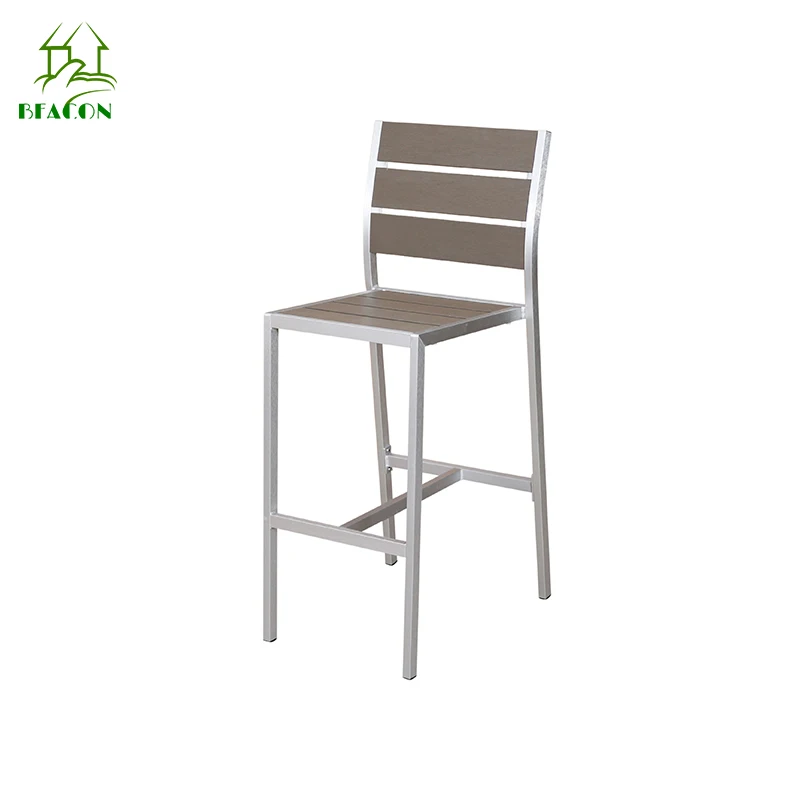 Cafe furniture bar high tables plastic wood bar out door chair with table for restaurant and bars outdoor