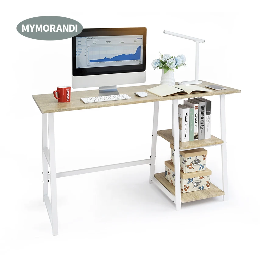 Modern style computer desk with shelf wooden writing desk study table