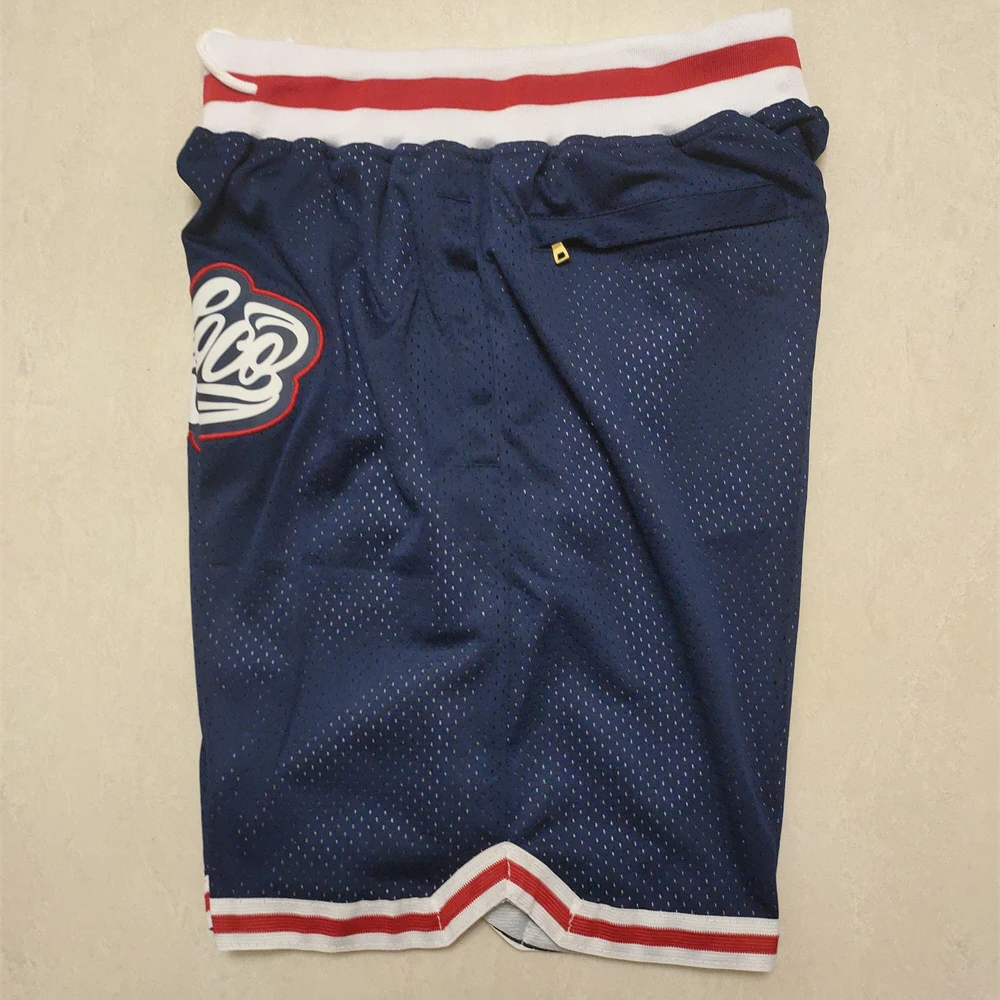 North Carolina high school basketball shorts for men high quality just men don pockets double layer sports shorts summer