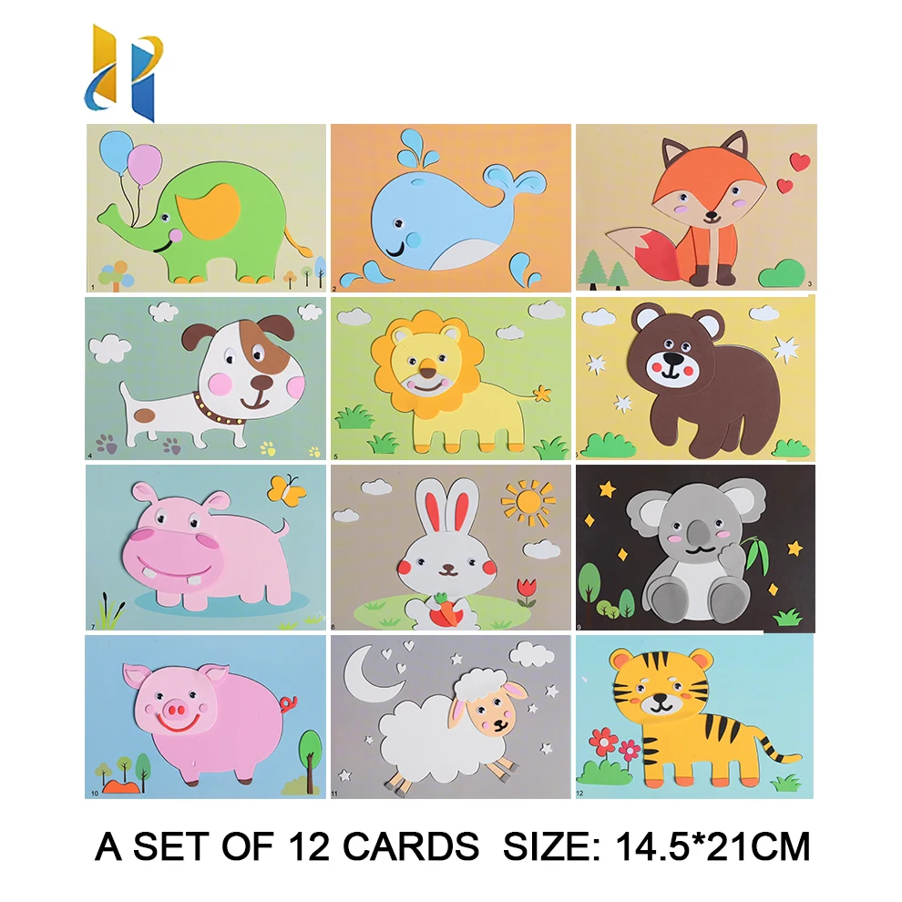 12Pcs/Set Educational Puzzle Learning Preschool Eva Foam Stickers Montessori Puzzle For Kidstoy Intelligent Toy Children Gifts