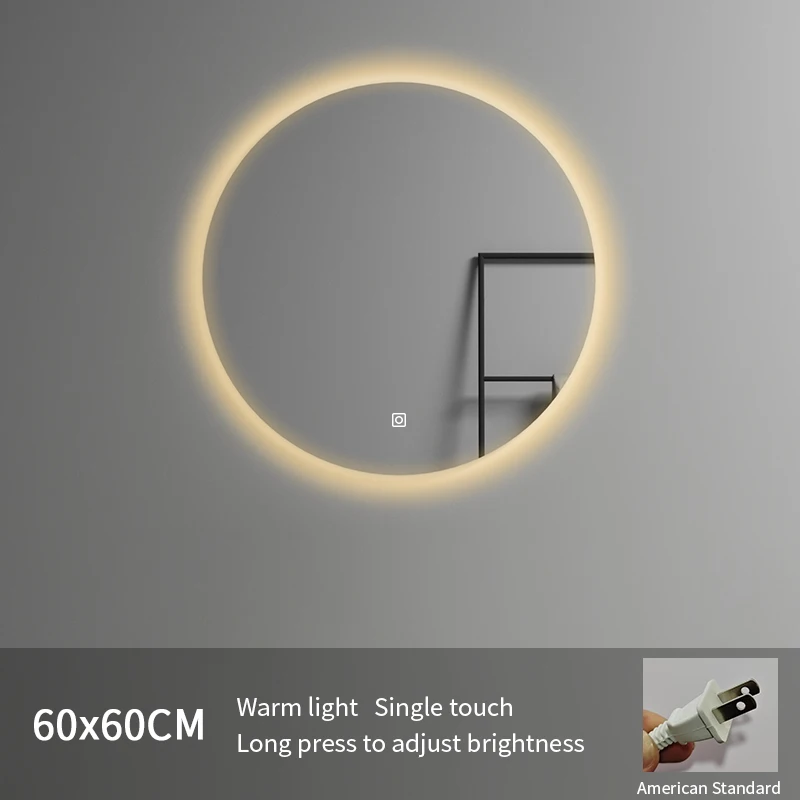 High Quality LED Smart Lighted Mirror Modern Design Bathroom Hotel Full Shower Wall Hanging Illuminated Feature Graphic Design