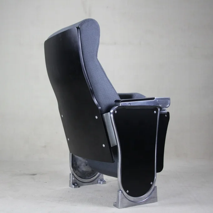 LK Style Alu Polished Auditorium Folding Chair WIth Writing Table Luxury Design Church Seat