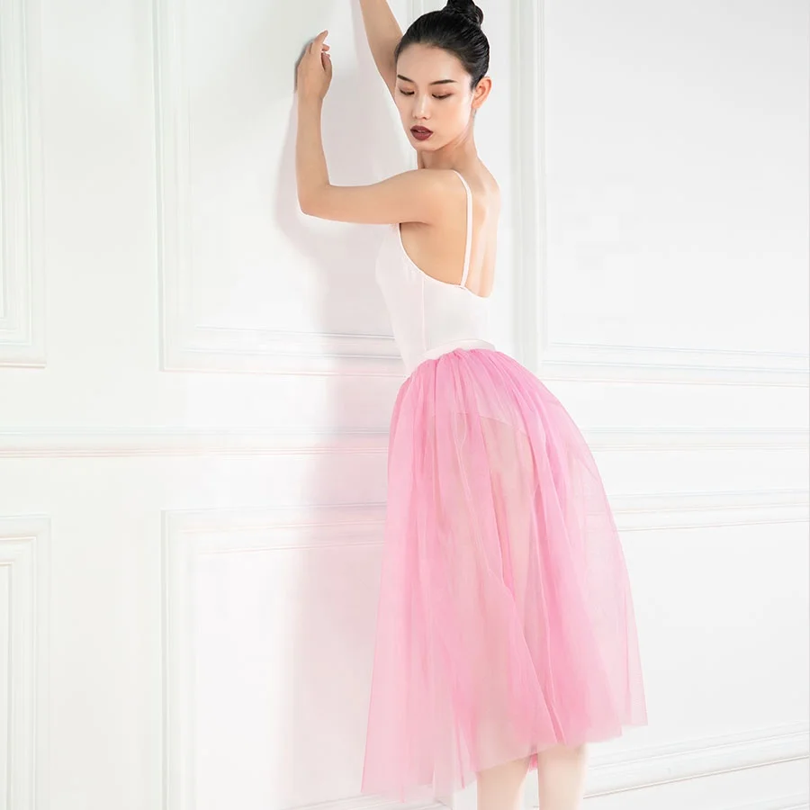 Wholesale White Ballet Romantic Half Long Tutu Skirt