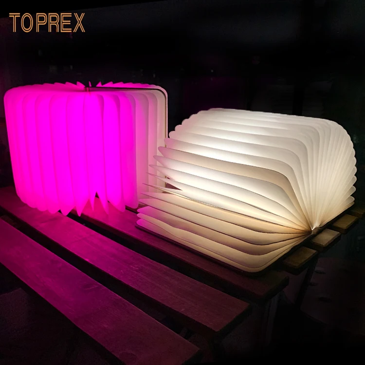 Bedroom Table Decoration Rechargeable Portable LED Usb Book Shape Folding Lamp