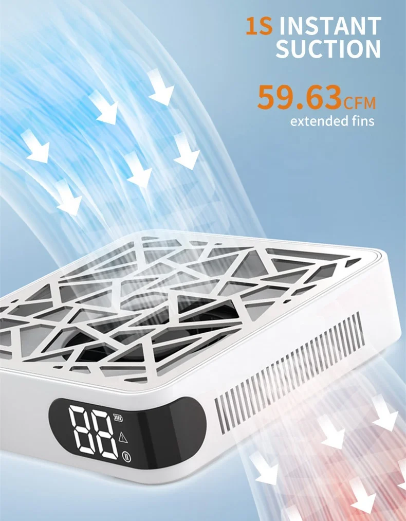 NEW Large LCD Display Brushless Motor 15600MAH Battery Rechargeable Portable Strong Nail Dust Collector with Rhinestone