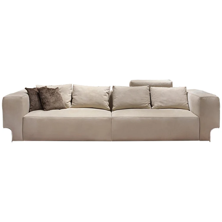 Luxury Italian Down Feather Leather Sofa Set Living Room Furniture Relax Modern Synthetic Leather Sectional Sofa