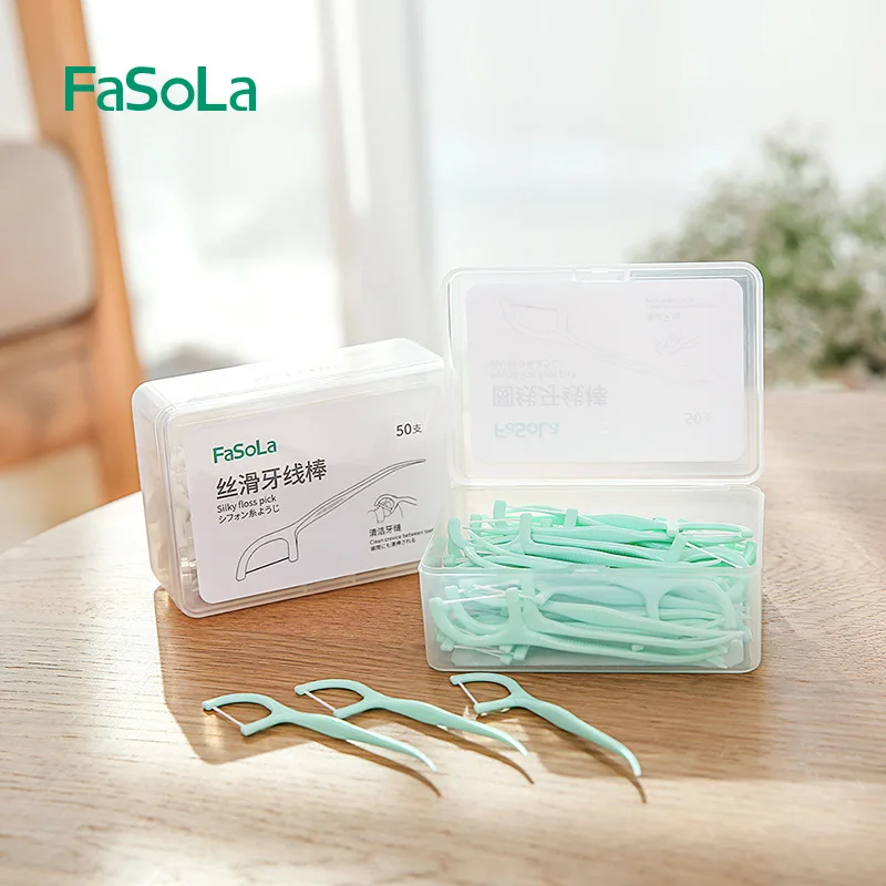Fasola high quality plastic toothpicks dental floss picks daily use