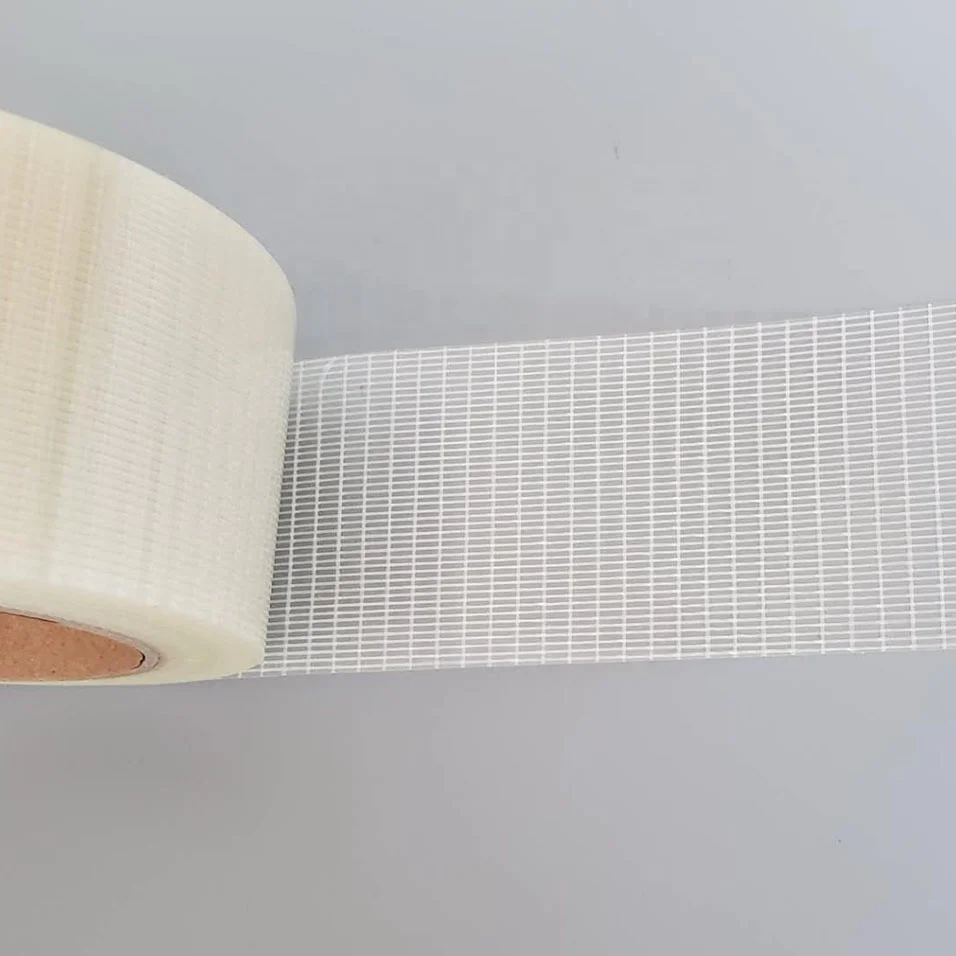 Fibre glass polyester reinforced adhesive tape for packing or sealing
