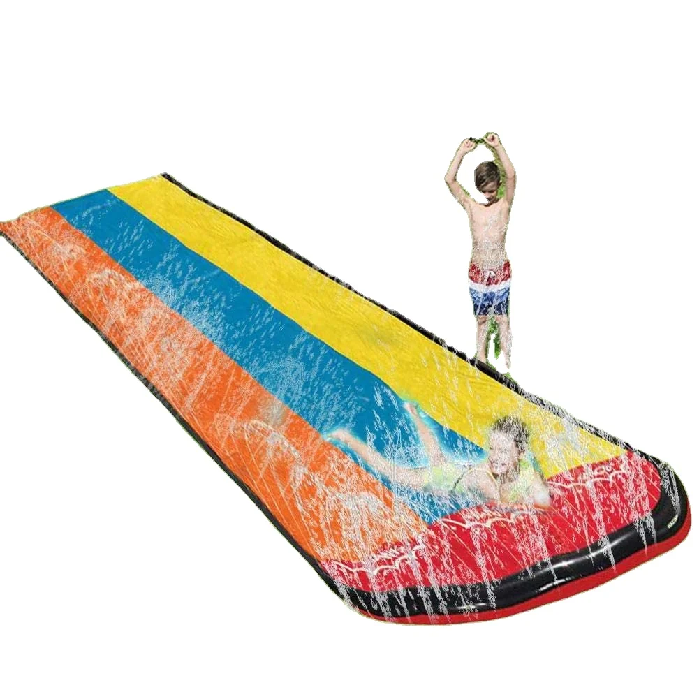 Triple Lane Slip Splash And Slide For Backyards Water Splash Slide Waterslide With 3 Boogie Boards Three Sliding