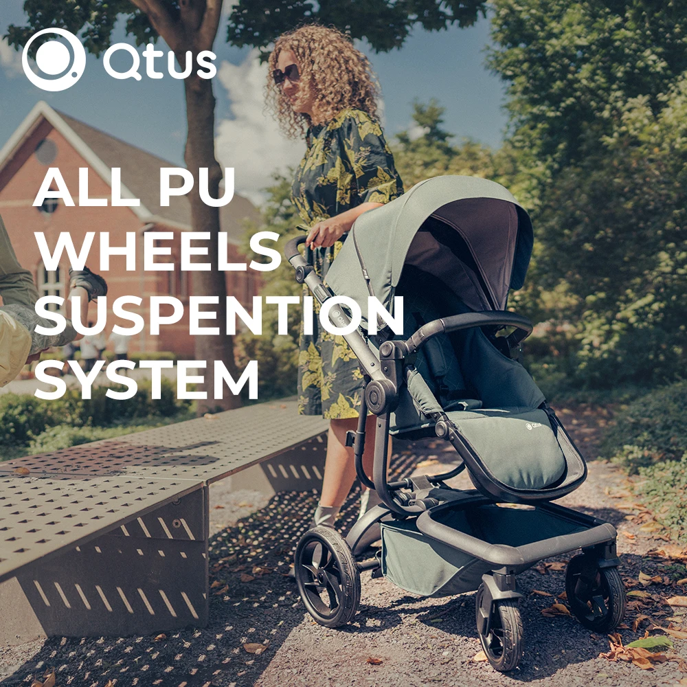 QTUS Spider, baby gear, bike trailers, All-terrain, EN1888, One-Handed Steering, Design for travel, Premium Suspension PU Wheels
