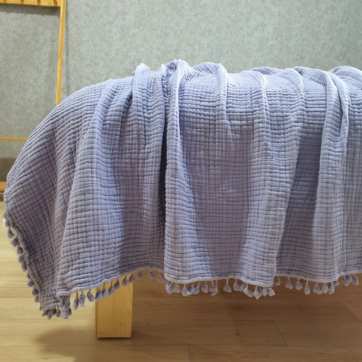 Promotion wholesale 100% Cotton gauze 4 layers 6 layers 8 layers customize stonewashed colors muslin throws blankets