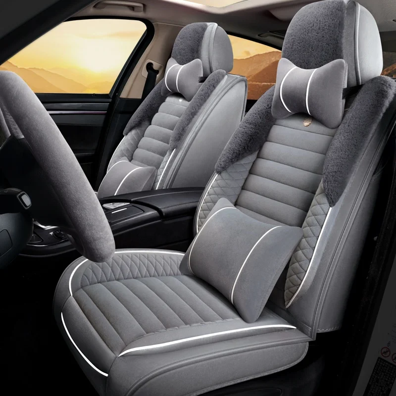 
Plush Car Seat Cover Full Set 5 car seat universal design car seat cushion 