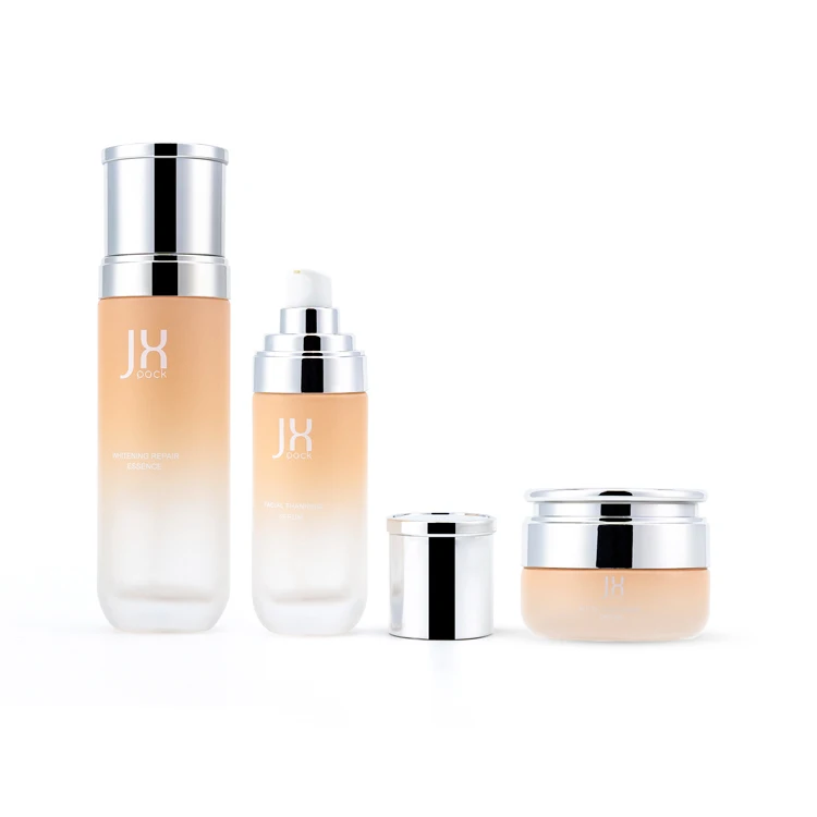 New Arrival 30 50 g Lotion Pump Bottles and Jars Set Skin Care Containers Luxury Cosmetic Orange White for Cosmetics
