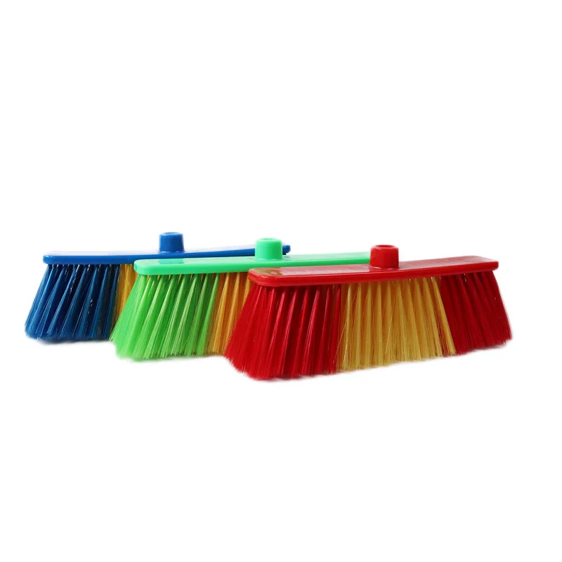 High quality simple material large colored plastic broom head for household cleaning