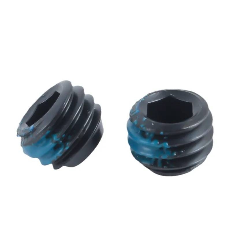 M1.4 M1.6 M2 M2.5 M3 M4 M5 M6 steel black oxide pre-coated Nylon thread locking cup point set screw