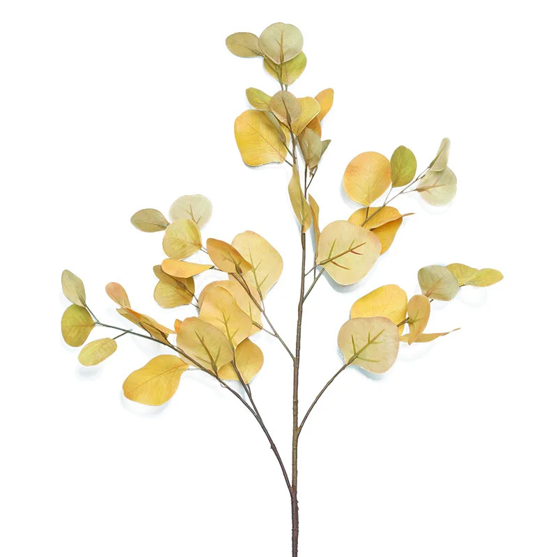 Artificial Yellow Eucalyptus leaves  for Party Hotel Wedding Table Decorative