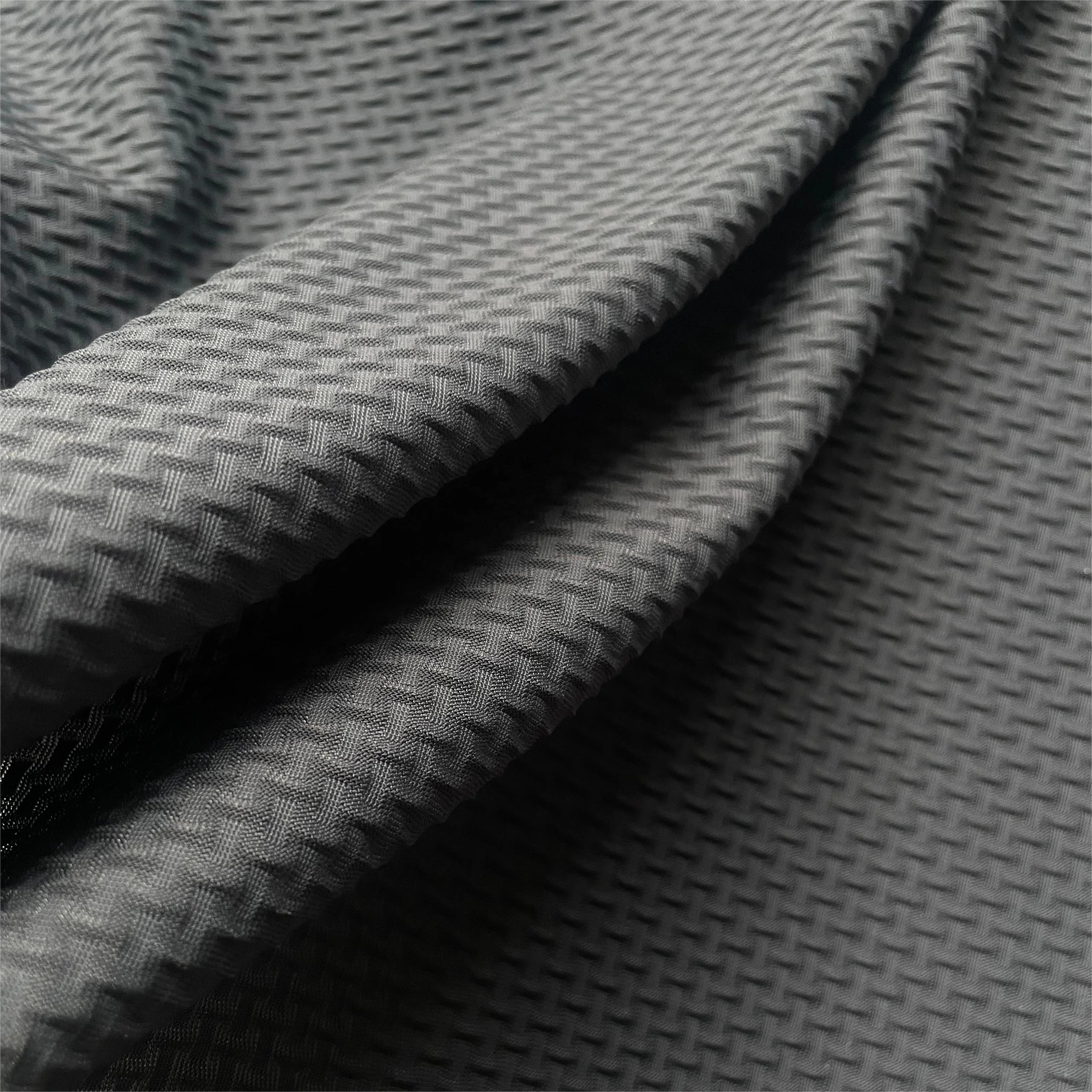 High quality nylon 4 way elastic  jersey fabric bubble bamboo jacquard knit skin-friendly quick-dry sportswear Polo shirt yoga