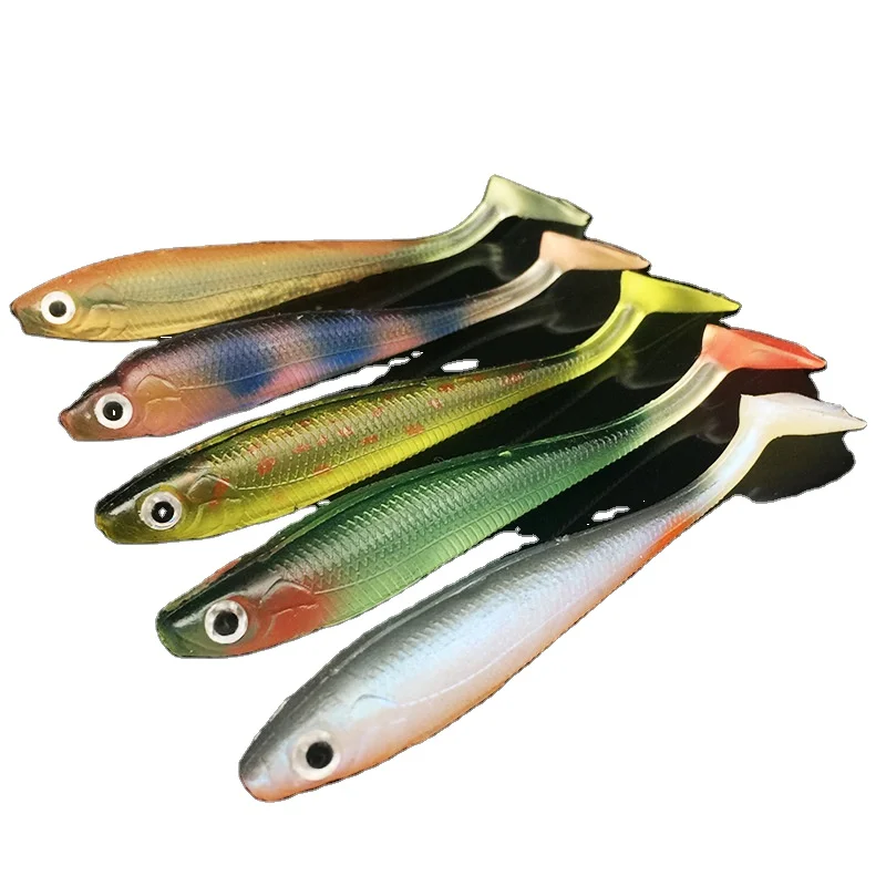 CASTFUN Artificial Soft Lures 5g 90mm T Tail Fishing Artificial Bait Smart Soft Baits
