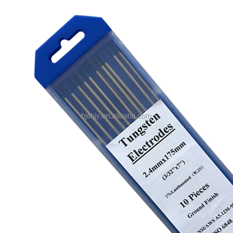 China suppliers wolfram wl20 grinding 1/8 tig welding 2% lanthalated tungsten electrode 6.4mm blue size 4mm bar