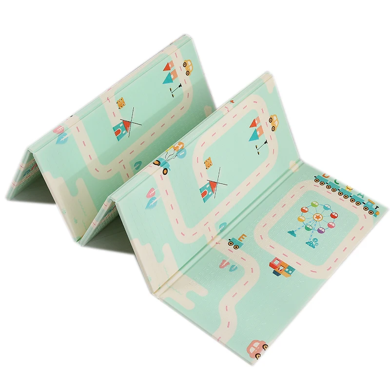 Foldable Cartoon Printing Non Toxic Thickened Floor Pad Developing XPE Baby Play Mat