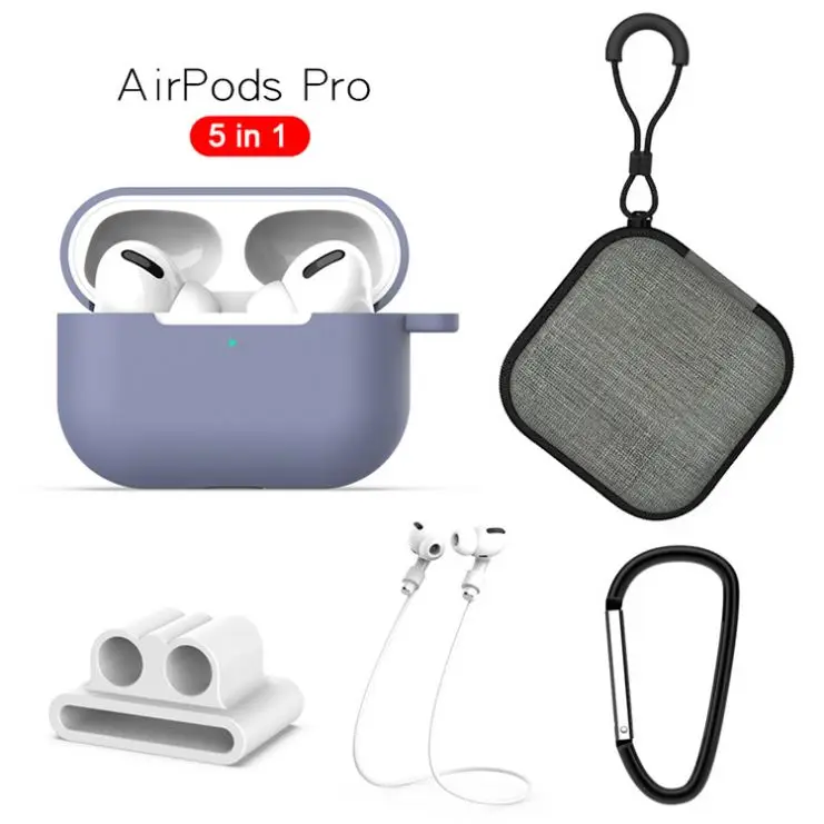 Силиконовый чехол для AirPods Pro, защитный чехол для AirPods Pro, набор аксессуаров для наушников с ремешком, сумка для хранения