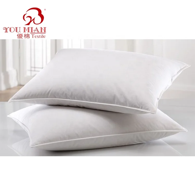 Soft Home Hotel Sleeping Bedding Inner Pillow Comfortable Goose Down Feather Cotton Duvet Pillow