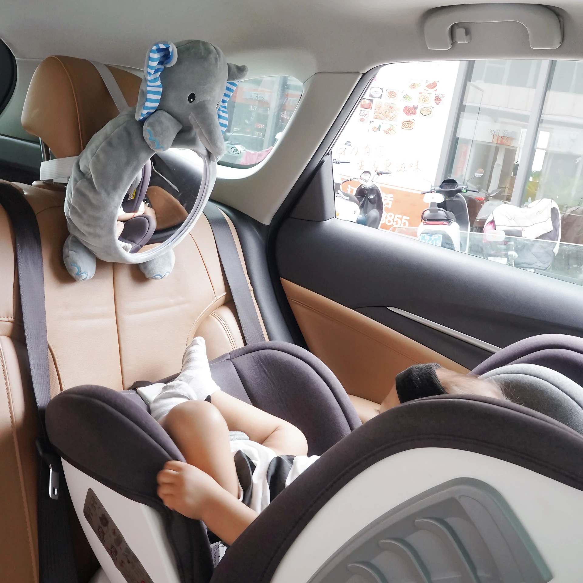 KAMIMI Elephant Shatterproof Wide Convex Baby Car Mirror Child Observation Seat Backseat Use Safety Mirror