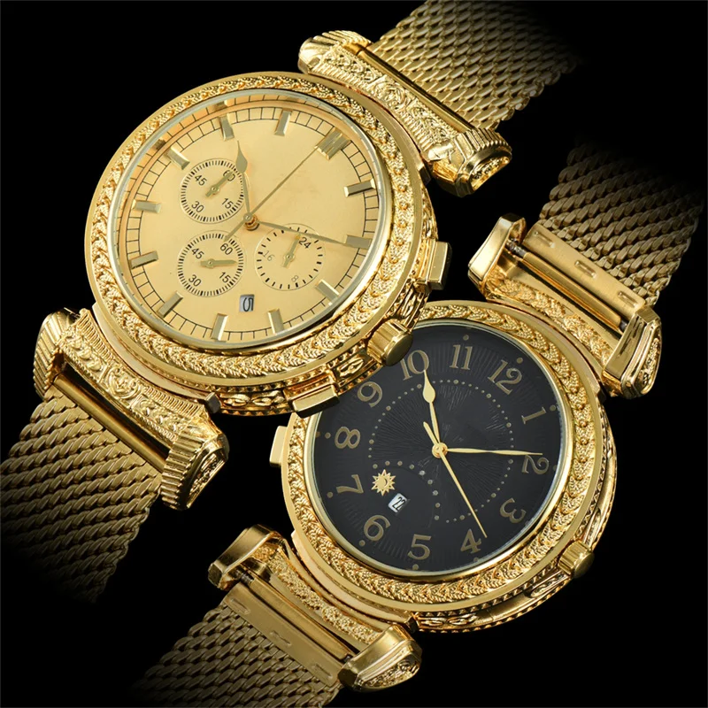 Customized New Product Christmas Gift Clock Bracelet Jewelry Reloj Luxury Brand Leather Strap Quartz Double Sided Watch for Men