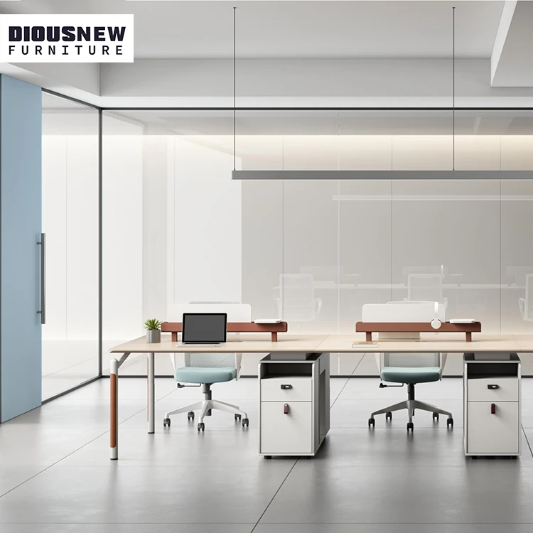 Офисная мебель для представительского открытого пространства на 2 человека одноместный стол и стул комбинированный серванта компьютерный L-формы