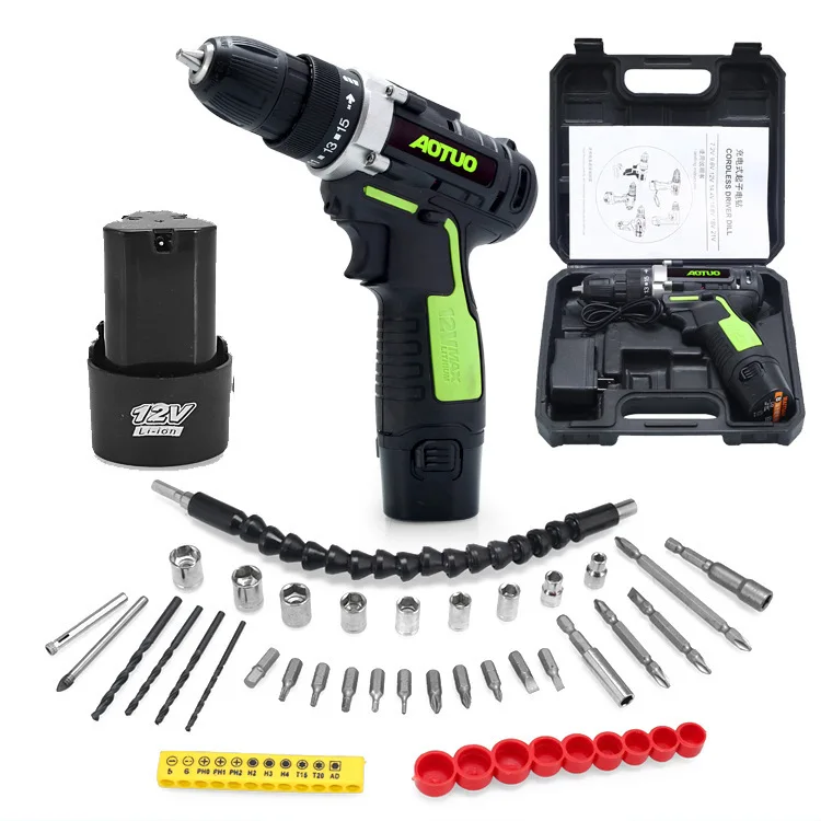 
12V Lithium Battery Power Screw drivers Cordless Drill Multifuctional Electric Hand Drill Industrial Electric Screwdriver Kit 