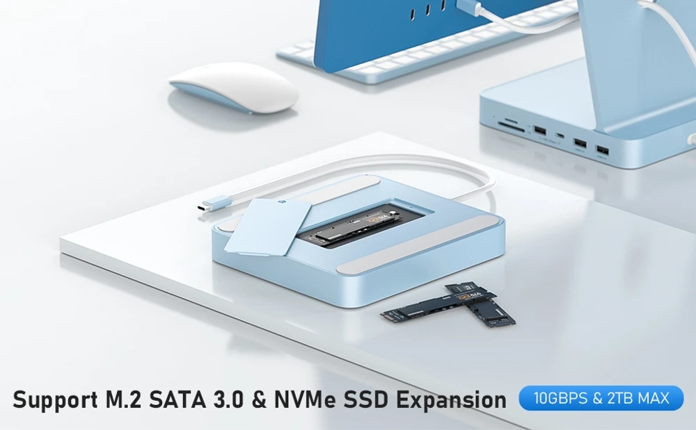 PULWTOP USB-C Hub Adapter Type-C docking station usb hub 3.0 splitter 7 port usb data hub for ssd computer accessories