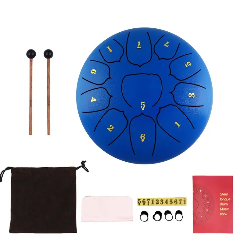 Steel Tongue Drum drums Percussion Instrument Hand pan Drum with Bag Music Book and Mallets for Entertainment musician