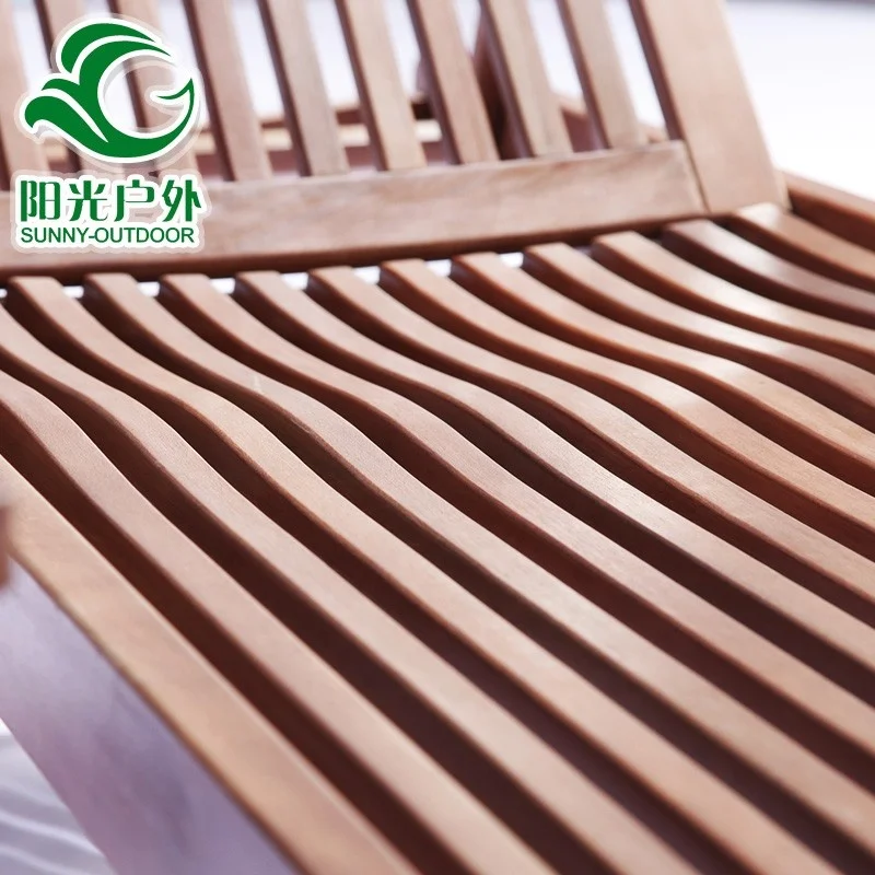 Sun Beds Outdoor Furniture Wooden Lounger  Chair  Beach Lounger Chairs For Pool
