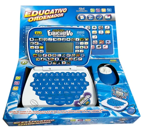 Spanish English multi-function point reading learning machine led screen laptop learning machine for children