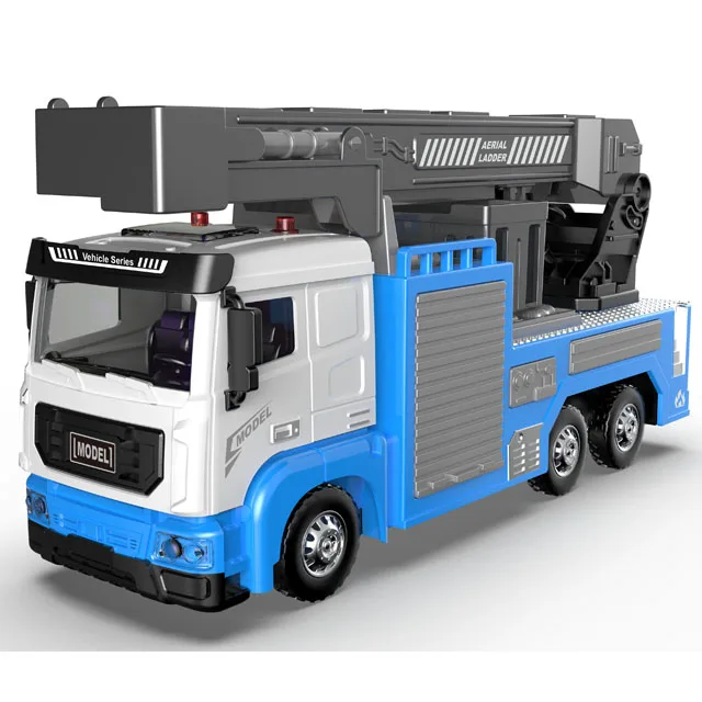 Hot sale 1:32 scale pull back alloy fire truck ladder model diecast metal fire trucks toy