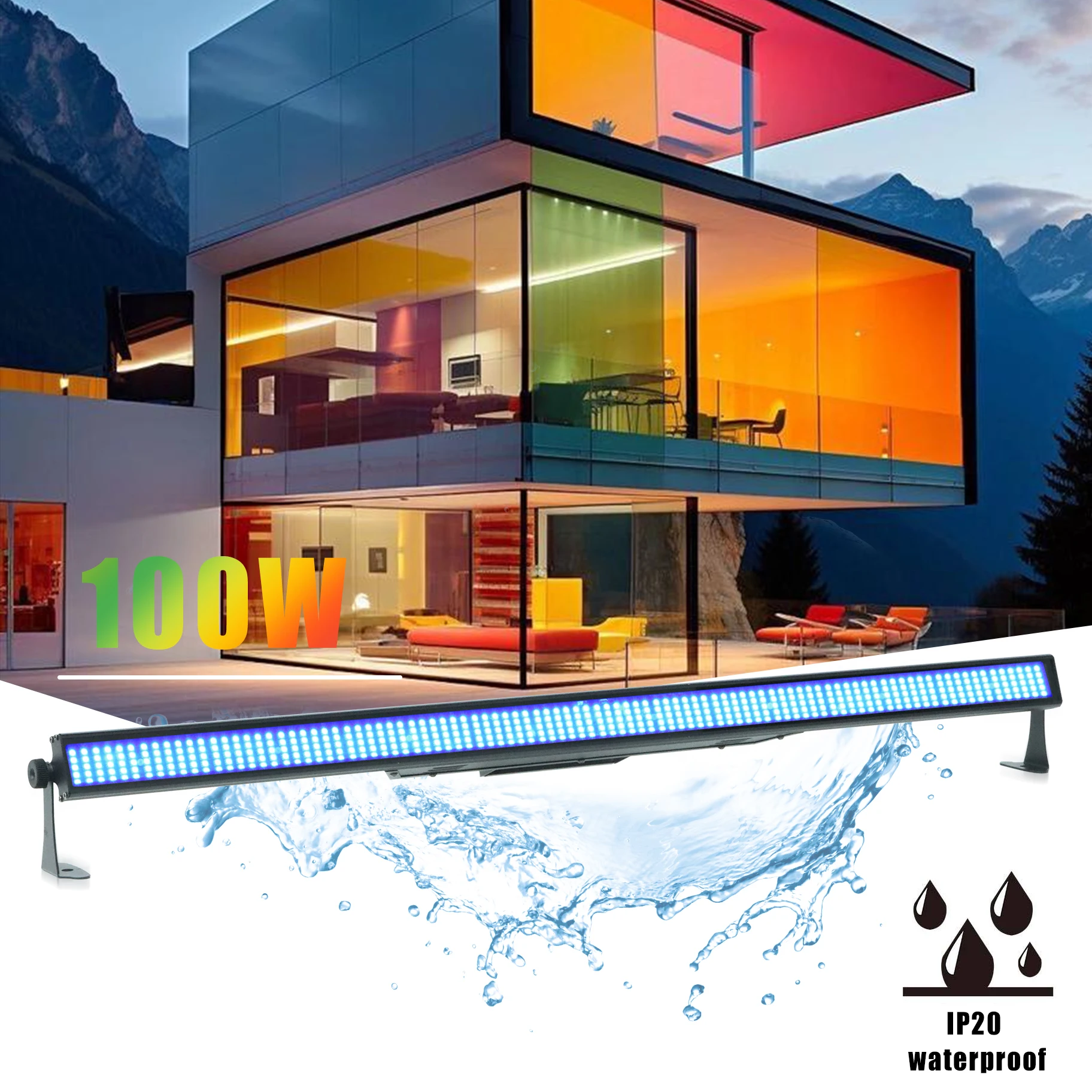 480 3in1 SMT LED Stage Dimmable Wall Washer Lights Color Changing DJ Light Bar Control Uplight Wedding Party Stage Lighting