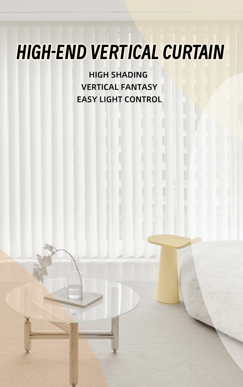 Motorized PVC Vertical Blinds Luxury Fabric Customized window accessories