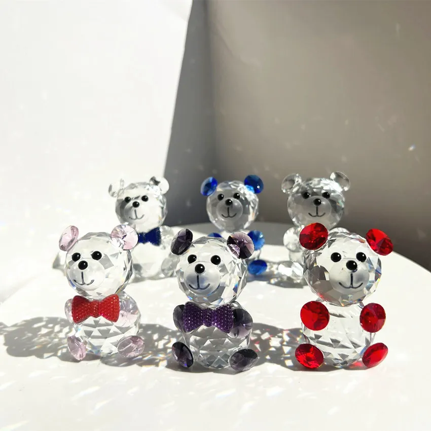 Beautiful crystal animal figurine /Cute crystal teddy bear for wedding gift favors