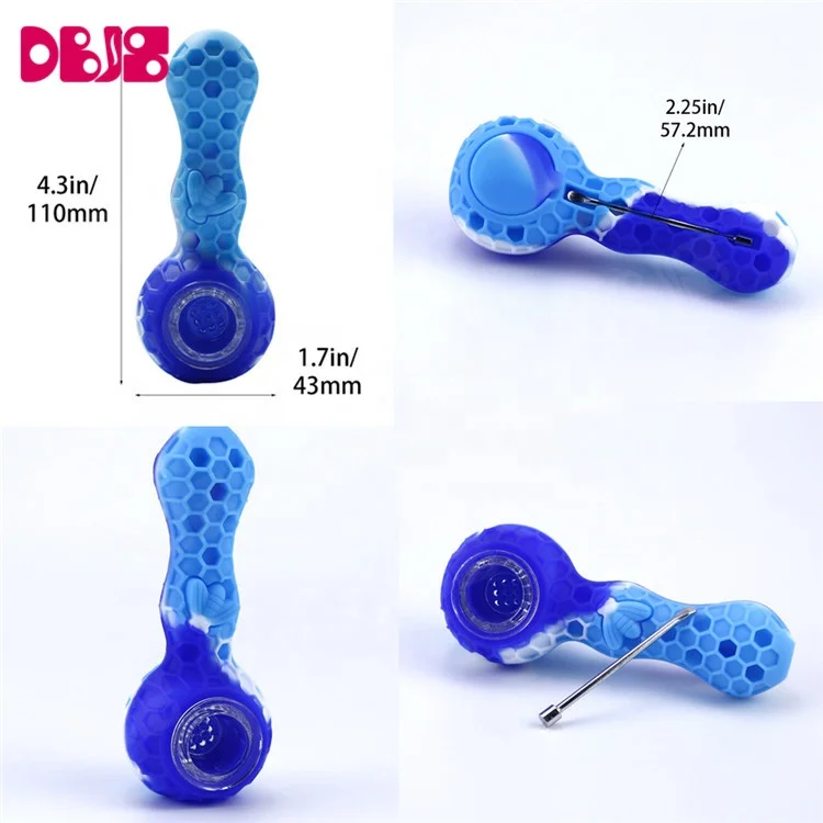 Modern Silicone Smoke weed honeybee travel hand tobacco smoking pipes