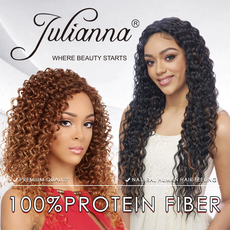 Julianna Soft Heat Resistant Protein Bio Organic Fiber 9 Pcs Pack Set Straight Curly Hair Weave Synthetic Hair Bundles Extension